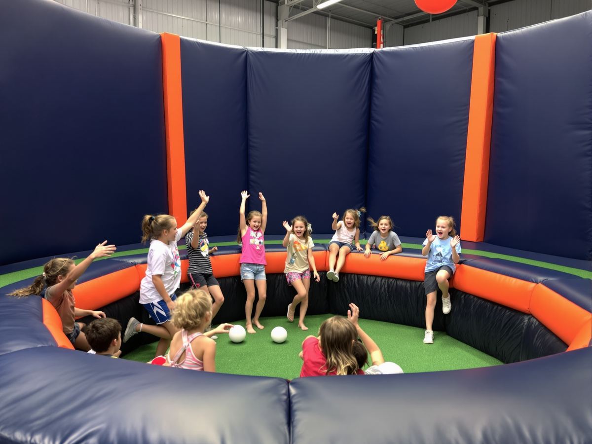 Kids playing GAGA ball at a mini camp