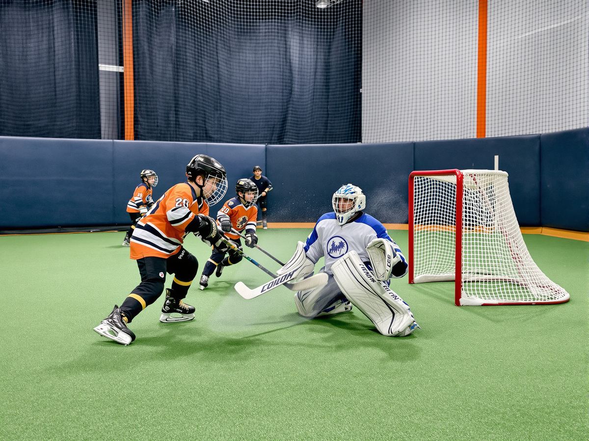 SUSHL youth street hockey league game